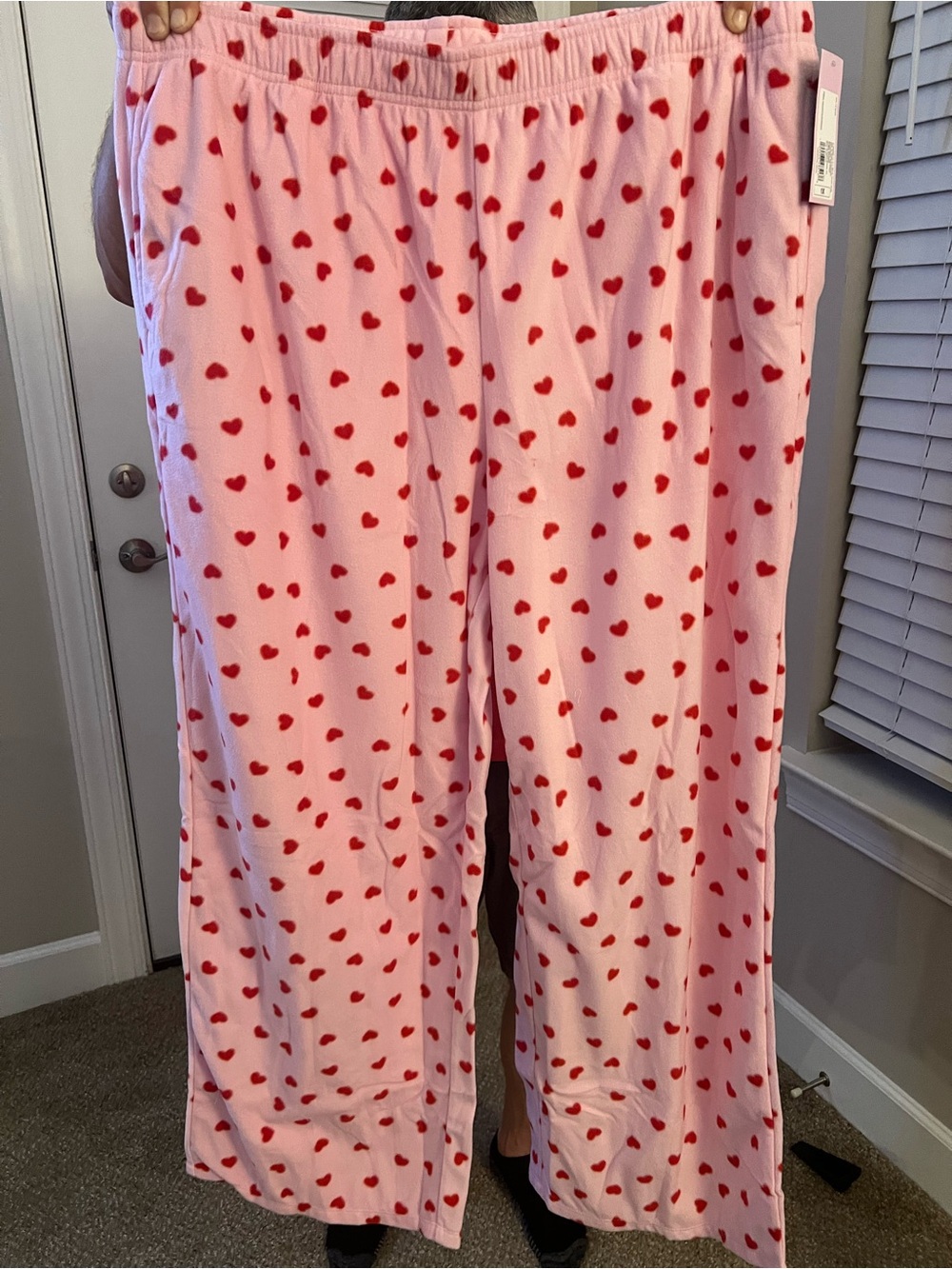 Target Pink Lounge Pants with Red Heart Print
